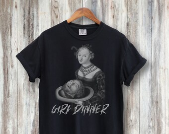Dark Humor Girl Dinner TShirt, Feminism Dragon Shirt Feminine Rage T-Shirt, Goth Gift, Death Metal Shirt, Punk, Emo, Weirdcore, Grunge
