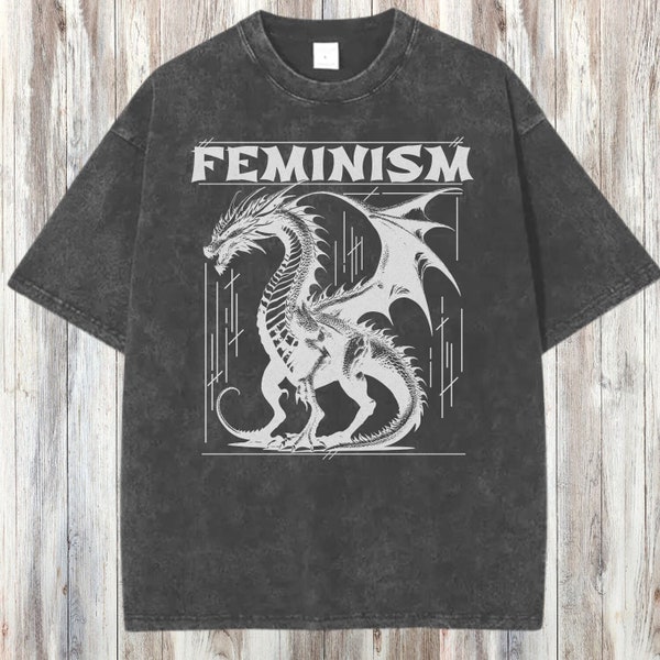 Feminism Dragon Fantasy shirt Feminist T-Shirt Feminist art Womens Empowerment Death Metal Shirt, Weirdcore, Ironic Shirt