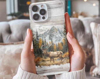 Retro Deer In Wilderness Phone Case, Nature Phone Case For iphone 16 Pro Case, 15, 14, 13 Pro Max, Iphone 16 Case Hunter Phone Case For Men