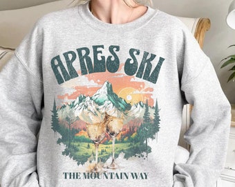 Apres Ski Sweatshirt, Retro Ski Sweater, Apres Ski Sweater, Vintage Ski Sweatshirt, Apres Ski Girls Weekend, Mountain Sweater, Champagne
