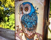 Handcrafted Vintage Owl Plug Jewelry Box-Stash Box Jewelry Organizer wood jewelry box trinket box Plug Gauge Organizer Storage Colorful