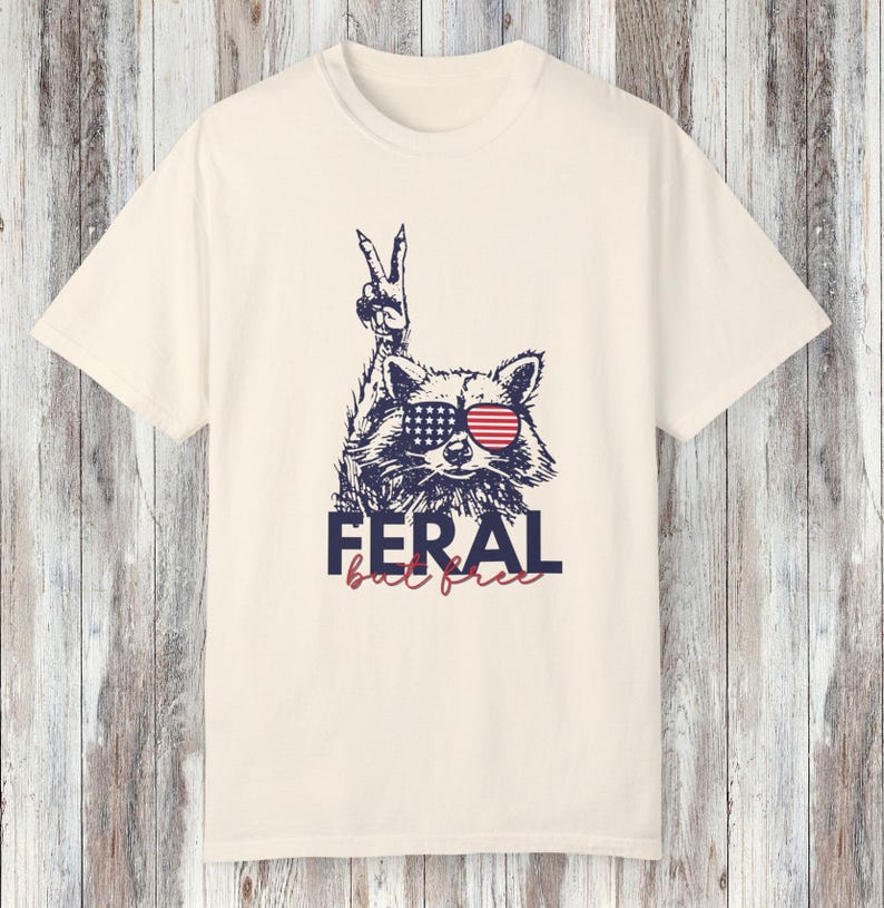 Funny 4th Of July Shirt, Graphic Raccoon Shirt, Independence Day Shirt, Patriotism Shirt, 1776 Shirt, Trendy 4th of July Shirt, Weirdcore Ivory