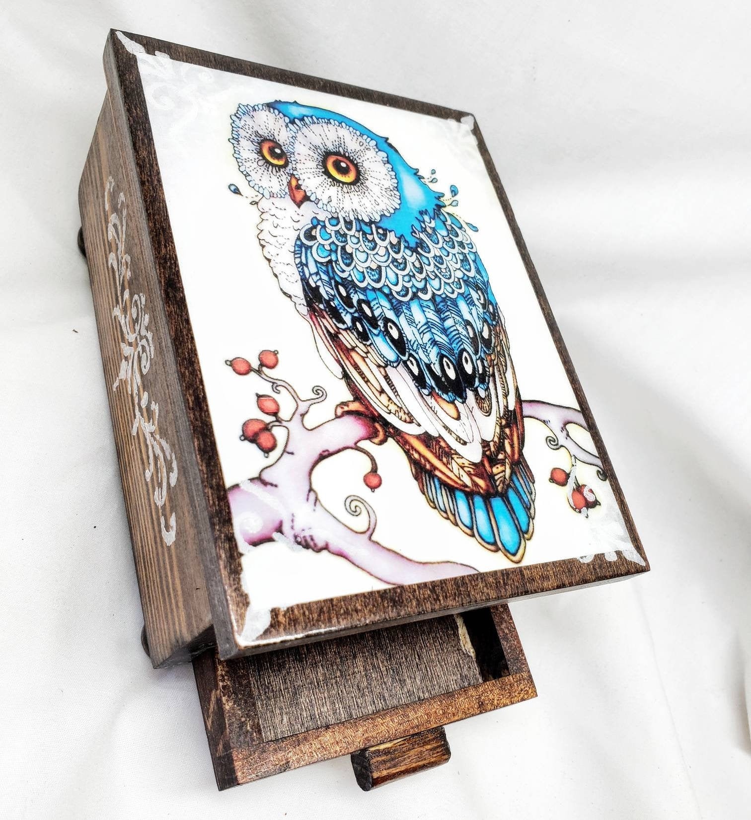 PERSONALIZED Majestic Owl Jewelry Box With Mirror & Drawer Etsy Australia