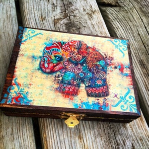 Handcrafted Vintage Elephant Jewelry Box, Stash Box, Jewelry Organizer, trinket Storage, Birthday gift image 1