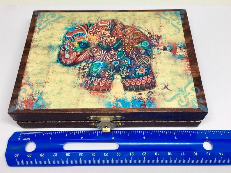 Handcrafted Vintage Elephant Jewelry Box, Stash Box, Jewelry Organizer, trinket Storage, Birthday gift image 4