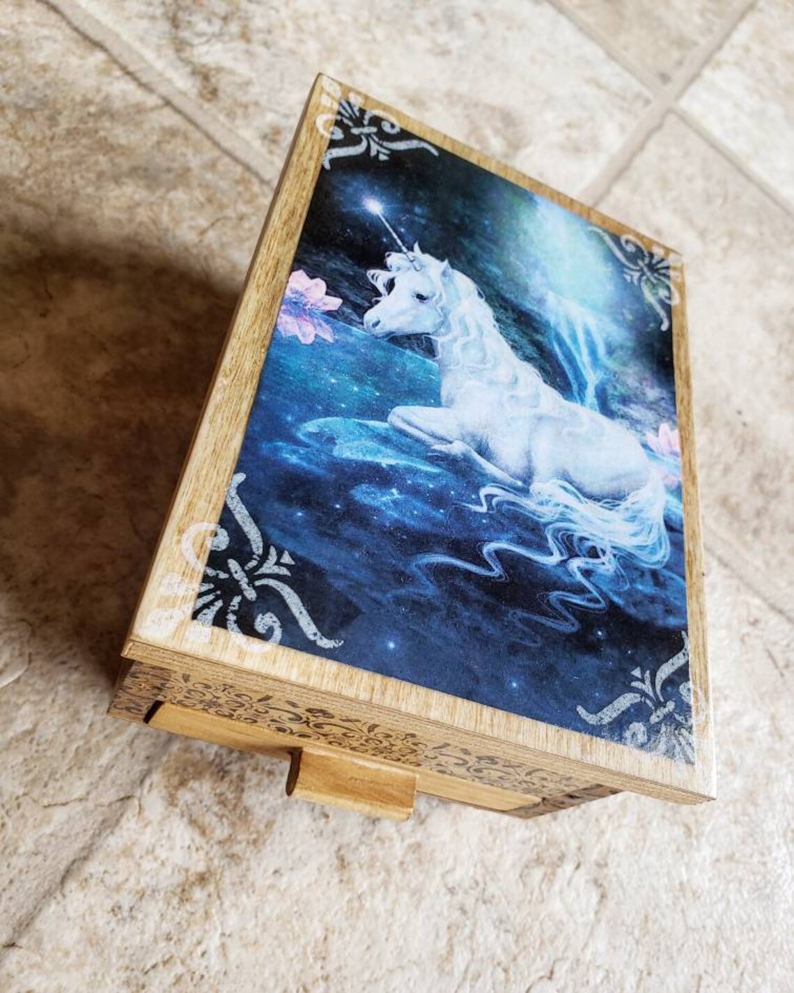 PERSONALIZED Unicorn Jewelry Box With Mirror & Drawer Wooden Etsy