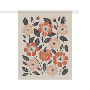 Bandera de jardín bohemia con flores otoñales, arte cottagecore para jardín, regalo de inauguración de casa, decoración de porche, decoración de exteriores otoñal, arte de jardín, bandera de jardín otoñal 24.5'' × 32''