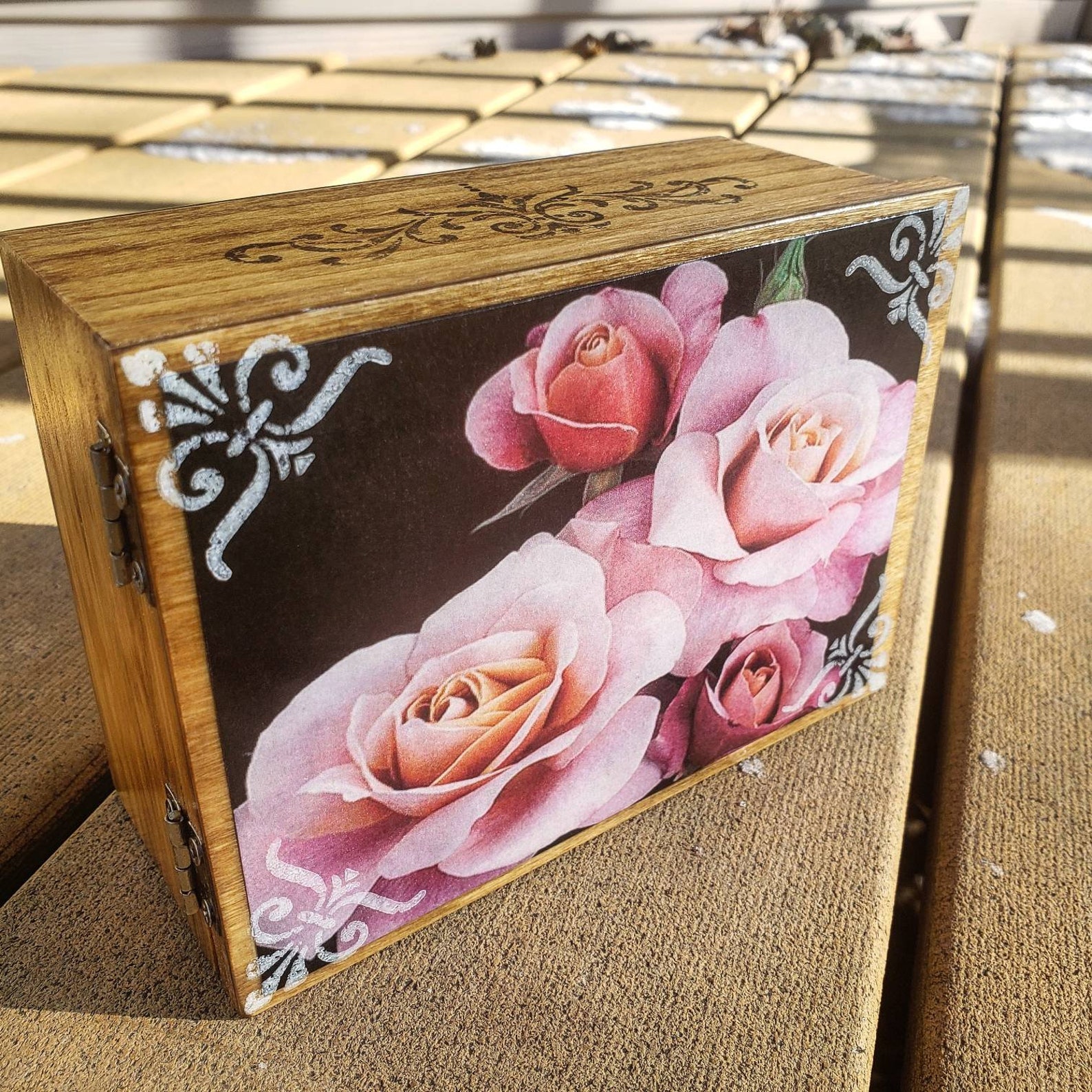 PERSONALIZED Rose Jewelry Box With Mirror & Drawer jewelry Etsy