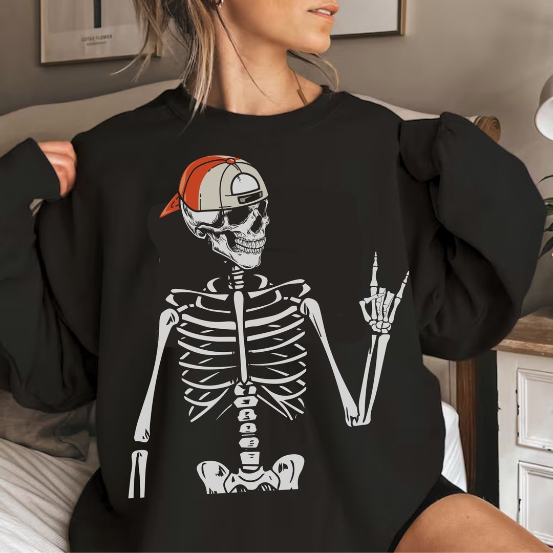 Vintage Skater Skeleton Sweatshirt Retro Skater Sweatshirt Etsy