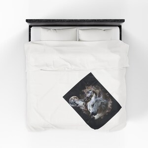 Vintage Wolf Blanket, Wolf Lover Gift, Weirdcore Blanket, Unique Blanket, Graphic Blanket Gift, Cosmic Wolf Pack Fleece Blanket, Wolf Decor 30" × 40"