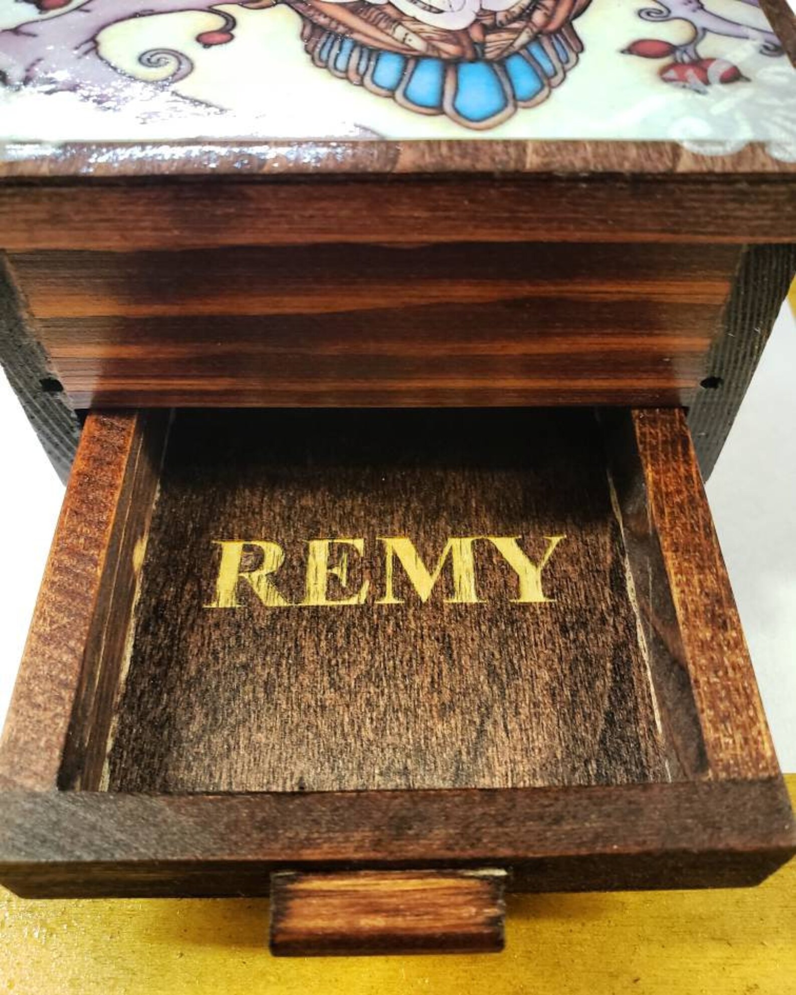 PERSONALIZED Flower Bouquet Jewelry Box With Mirror & Drawer Etsy