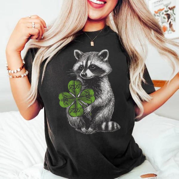 Four Leaf Clover Raccoon Subtle Anti Trump Shirt, Fuck Trump, Resist, Anti Maga Shirt, Pro Roe, Pro Choice, Feminist Gifts, Feminist Shirt