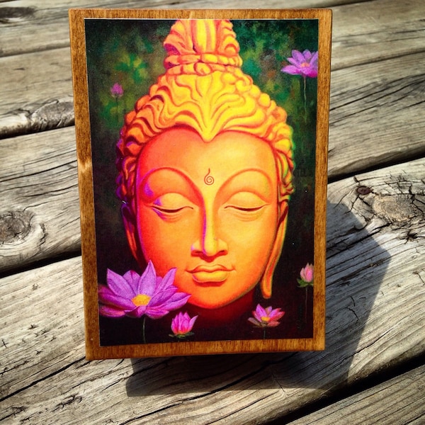 PERSONALIZED Vintage Buddha Jewelry Box w/ Mirror & Drawer- Wooden Jewelry Box, trinket Storage, Birthday Engraved Gift