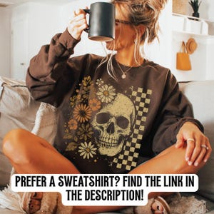 Boho Skull Graphic Tee, Vintage Grunge Comfort Colors Tee, Retro Boho Summerween Shirt, Cute Spooky Halloween Shirt, Spooky Summer Shirt image 10