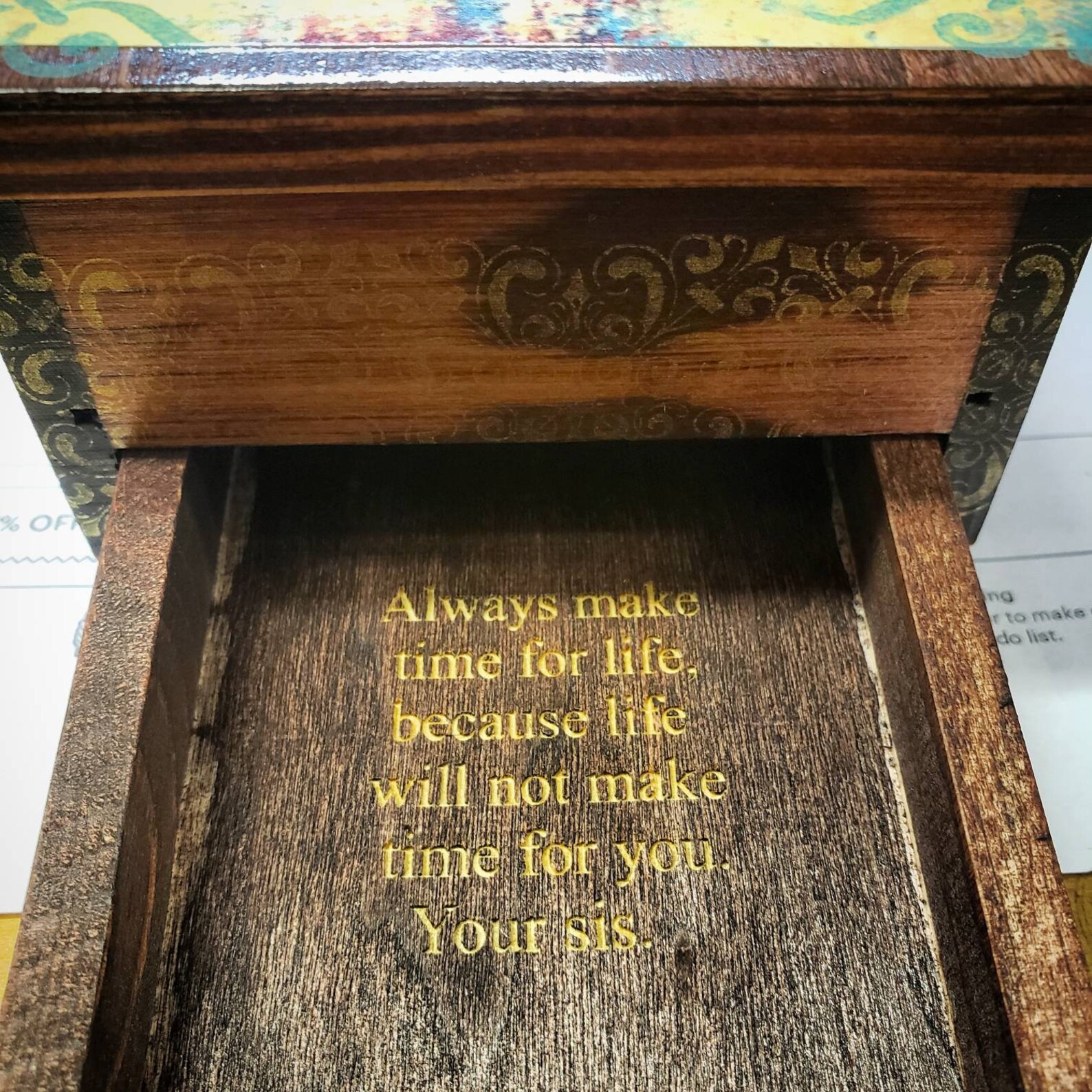 PERSONALIZED Flower Bouquet Jewelry Box With Mirror & Drawer Etsy