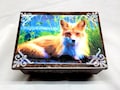 Personalized Fox Jewelry Box, Wood Jewelry Box with Mirror and Drawer - Organizer - Storage - Trinket - Fox Gift- Birthday
