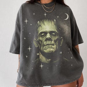 Frankenstein Monster Shirt, Vintage Horror Comfort Colors Tee, Gothic Y2K Grunge Halloween Graphic Shirt