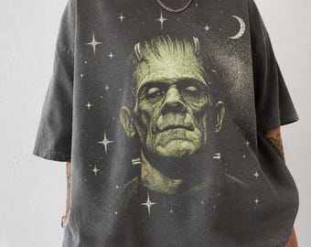 Frankenstein Monster Shirt, Vintage Horror Comfort Colors Tee, Gothic Y2K Grunge Halloween Graphic Shirt