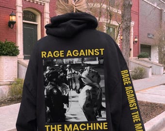 Portland Frog Protester Hoodie, Anti ICE Hoodie, Unisex Protest Hoodie with Sleeve Print, Anti Establishment, Resistance, Anti Trump Hoodie