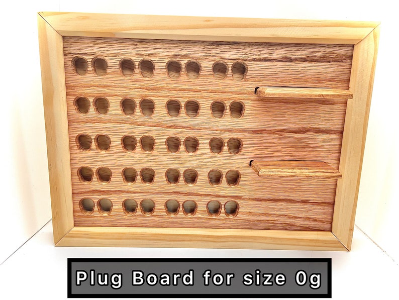 ECJ Custom Plug Board Wood Plug Earring Organizer 2g, 0g, 00g, 7/16, 1/2, 9/16, 5/8, 11/16, 3/4, 7/8, 1Gauges Dangle Plugs image 9