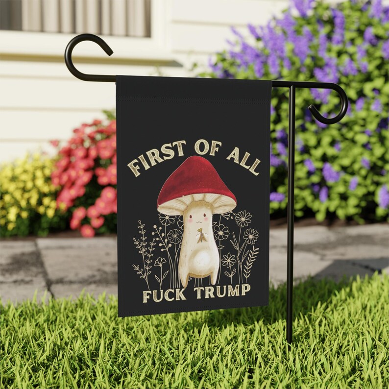 Cottagecore Anti Trump Flag, Fuck Trump, Feminist Gifts, Anti Maga, Feminist Flag, Pro Choice, Anti Trump Sign, Political Garden Flag image 8