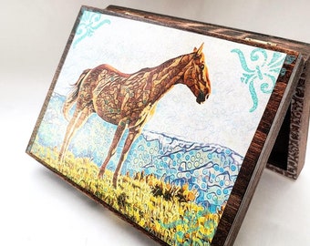 PERSONALIZED Handcrafted Horse Jewelry Box - Wood Jewelry Organizer, Trinket Box, Gift, Birthday, Wedding, Engraved Gift