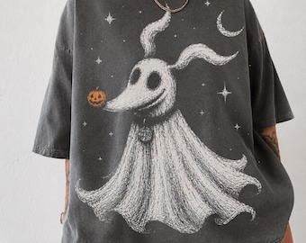 Zero Ghost Dog Shirt, Halloween Ghost Dog Tee, Spooky Graphic Shirt, Goth Halloween Shirt, Nightmare Inspired Tee, Creepy Cute Shirt