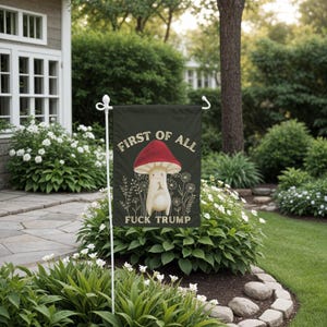 Cottagecore Anti Trump Flag, Fuck Trump, Feminist Gifts, Anti Maga, Feminist Flag, Pro Choice, Anti Trump Sign, Political Garden Flag image 9