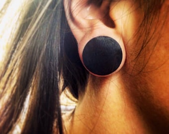 Organic Black Ebony Wood Plugs Organic Gauges- Wood Plugs for Ears Gauges- Sizes 2g 0g 00g 7/16" 1/2" 9/16" 5/8" 3/4" 7/8" 1" 28mm 30mm 32mm