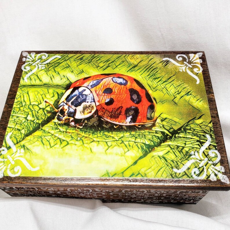 PERSONALIZED Ladybug Jewelry Box With Mirror & Drawer Etsy