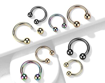Implant Grade Titanium Horseshoe Barbell with Spikes Pierced Universe