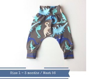 Baby harem pants with dinosaurs. Size 1- 3 months.