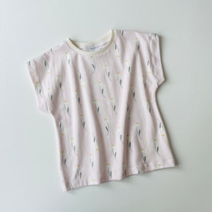 Organic cotton shirt with flowers. Pink cotton top. Cotton top. Flower shirt