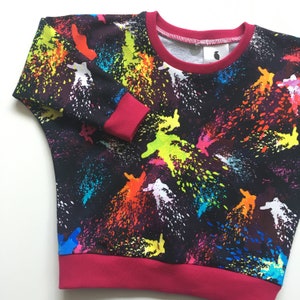 Comfortable sweater with dolman sleeves. Graffiti sweater. Cotton sweater. Children's jumper. image 3