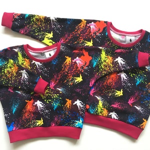 Comfortable sweater with dolman sleeves. Graffiti sweater. Cotton sweater. Children's jumper. image 2