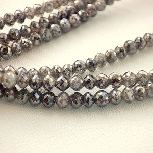 11 Pcs Salt Pepper Diamond Faceted Beads, Loose Salt Pepper Diamond Drill Beads, Natural Diamond Beads Gemstone Beads Birthday Gift