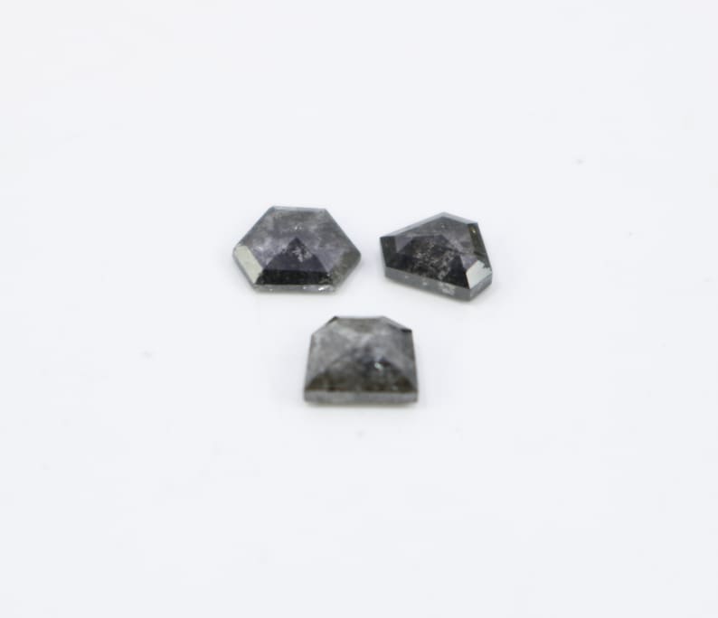 SOLD 0.90 Cts Natural Salt Pepper Diamond Fancy Shape Multi Shape 3 Pieces