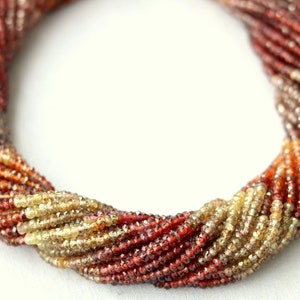 13 inch Tundra Garnet Faceted Beads, 3 mm Sapphire Beads AAA++ Africa Wholesale Stone Beads