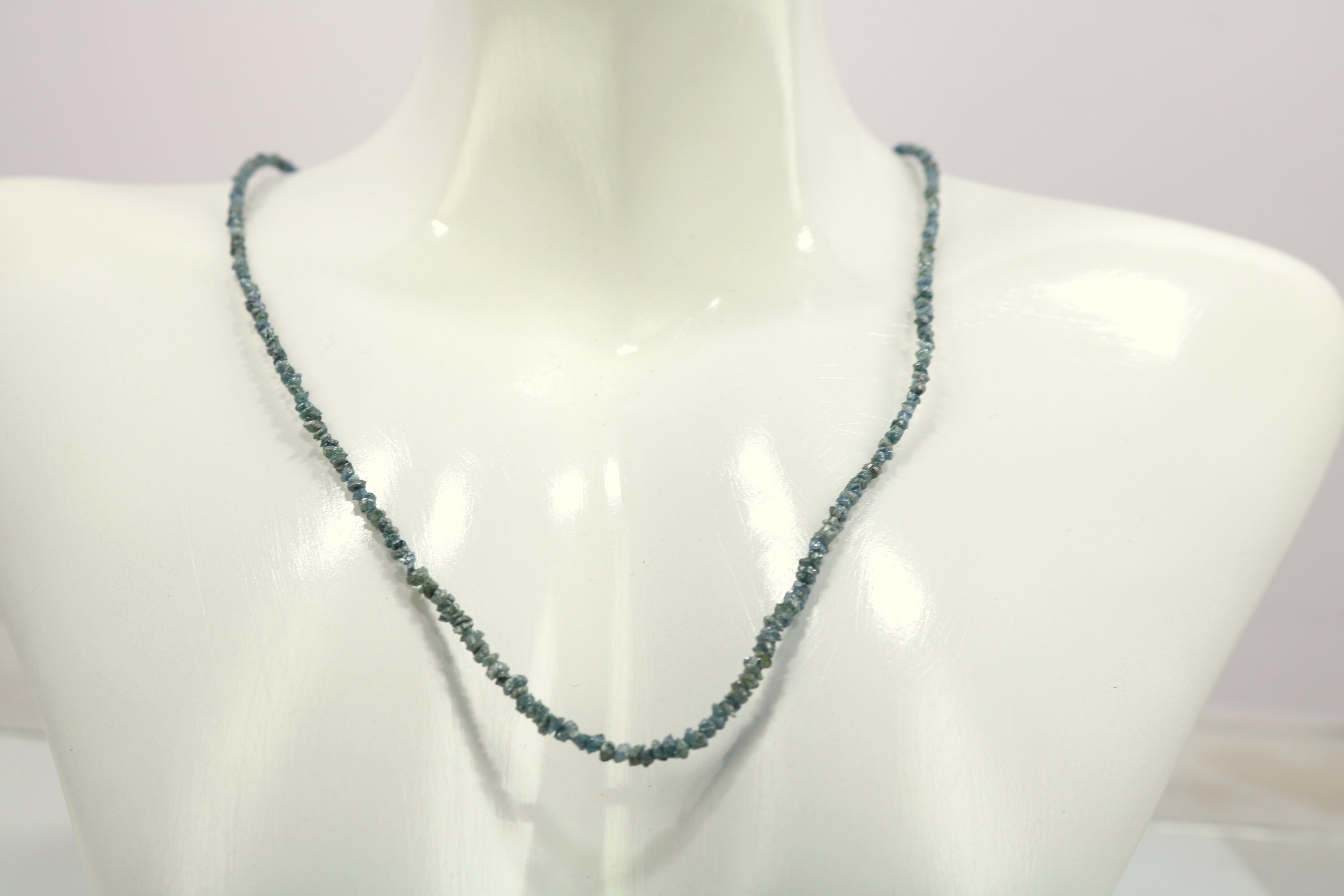 Fine Blue Diamond Necklace Diamond Sterling Silver Etsy