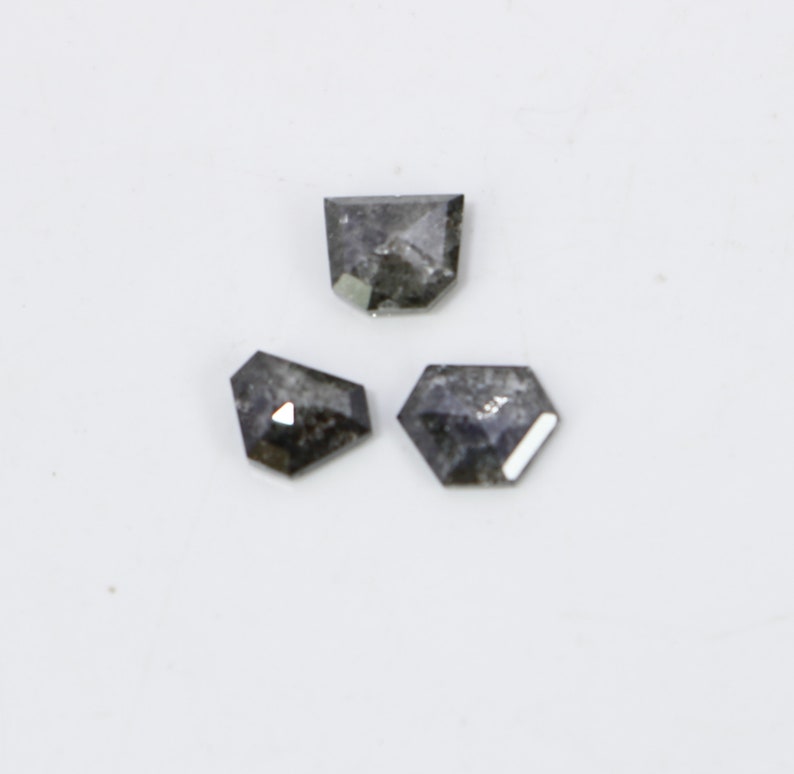 SOLD 0.90 Cts Natural Salt Pepper Diamond Fancy Shape Multi Shape 3 Pieces