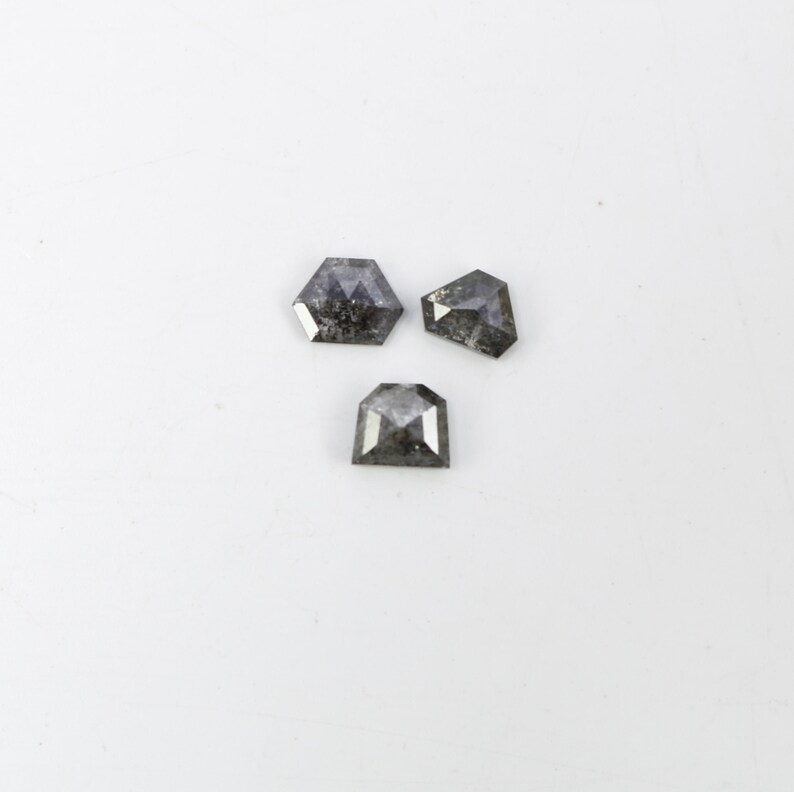 SOLD 0.90 Cts Natural Salt Pepper Diamond Fancy Shape Multi Shape 3 Pieces