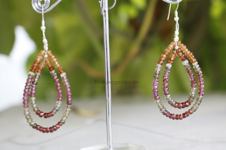 Silver Jewelry Dainty Earring Sister HAPPYMARCH Natural Tundra sapphire Earring Birthstone gift for Mother