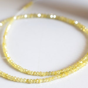 11 Piece Yellow Diamond Faceted Beads natural yellow diamond beads 2-2.5 mm loose yellow diamond faceted beads