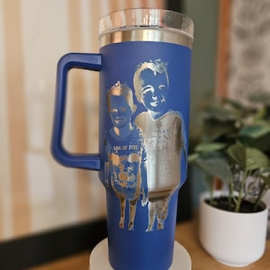 Vaso personalizado con foto y escritura a mano - Grabado láser - Regalos para la familia