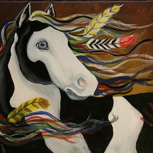 Indian Paint Pony Pinto Acrylic Painting