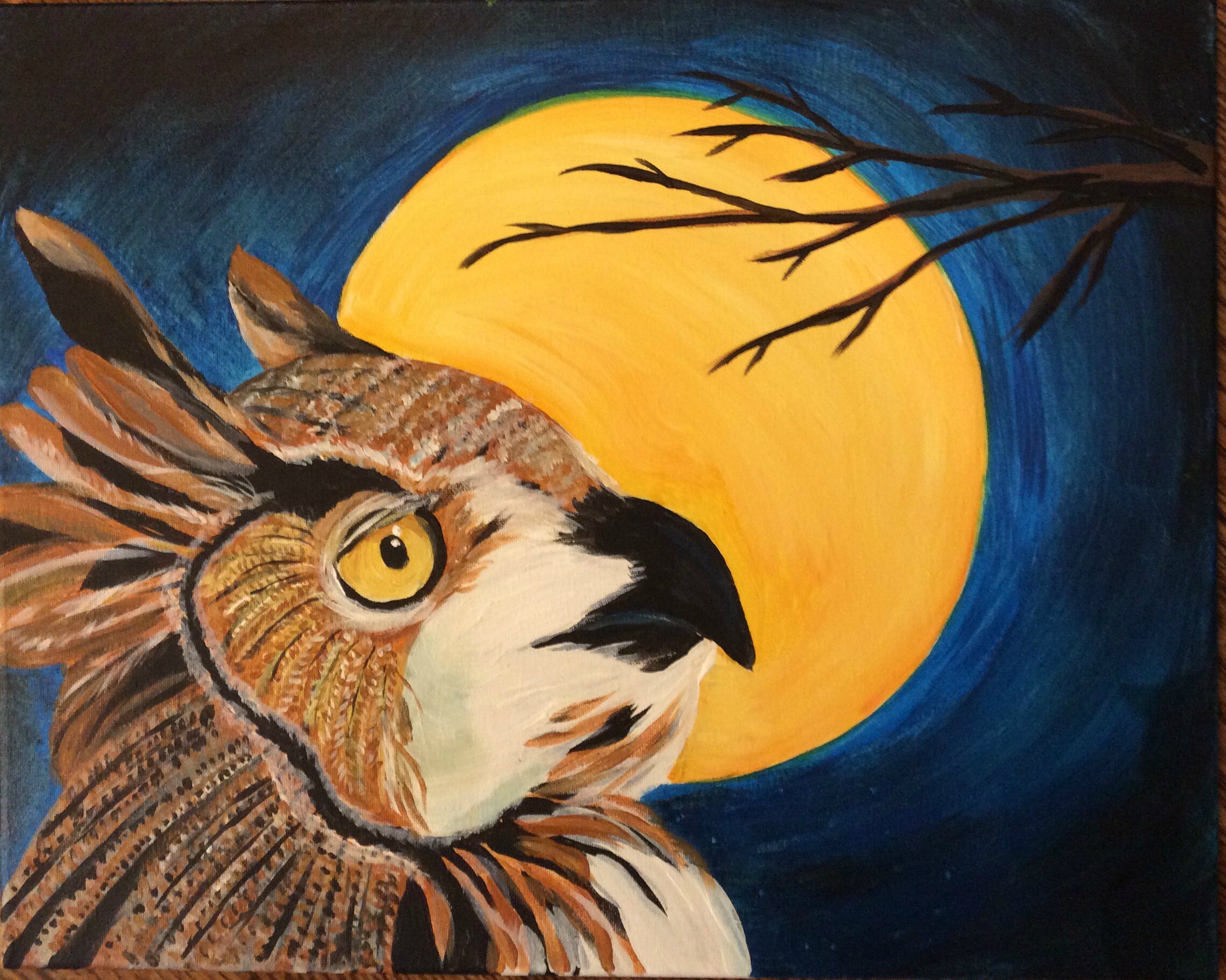 Owl with a Night Moon