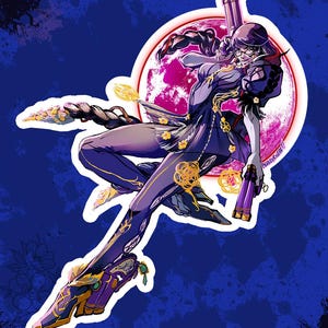 Färglägg min värld | Bayonetta vinylklistermärke