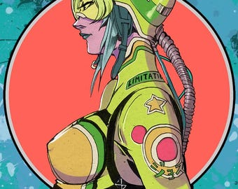 Helmet Girl | Cyberpunk Sticker
