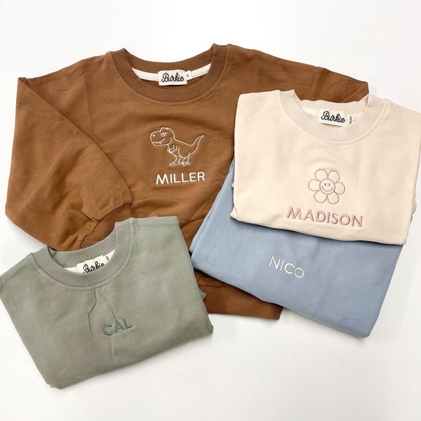 Kids Custom Embroidered Sweatshirt, Baby Embroidered Sweatshirt, Toddler Custom Embroidered Sweatshirt, Kids Oversized Sweatshirt