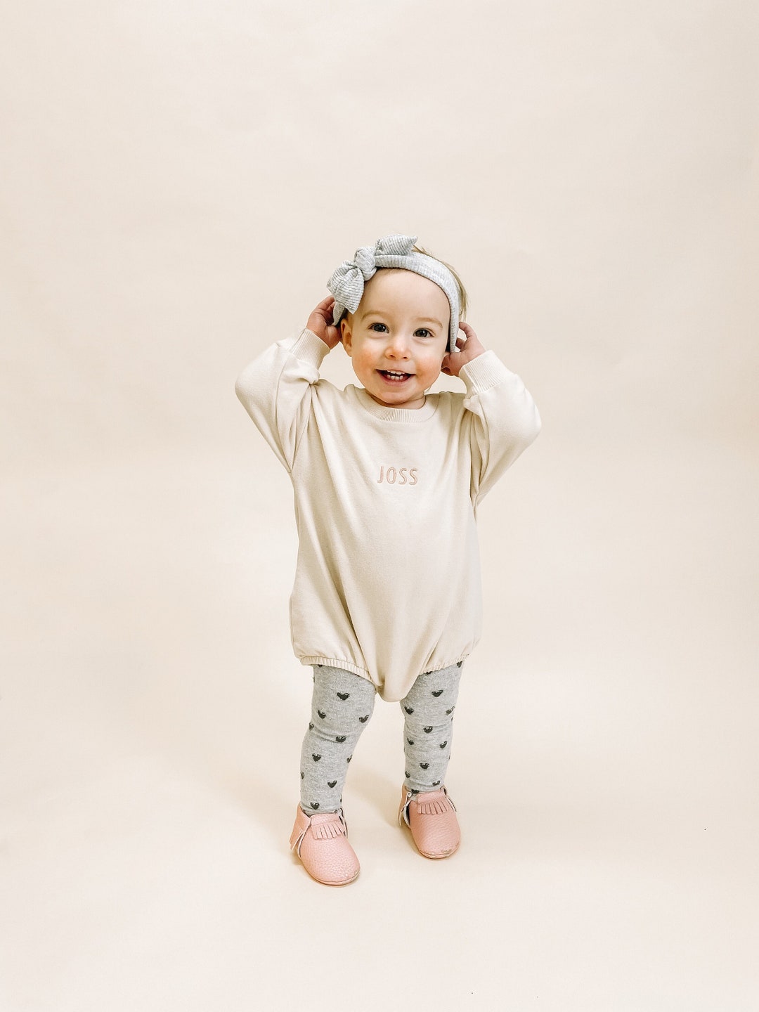 Embroidered Bubble Sweatshirt Romper for Baby, Personalized Bubble